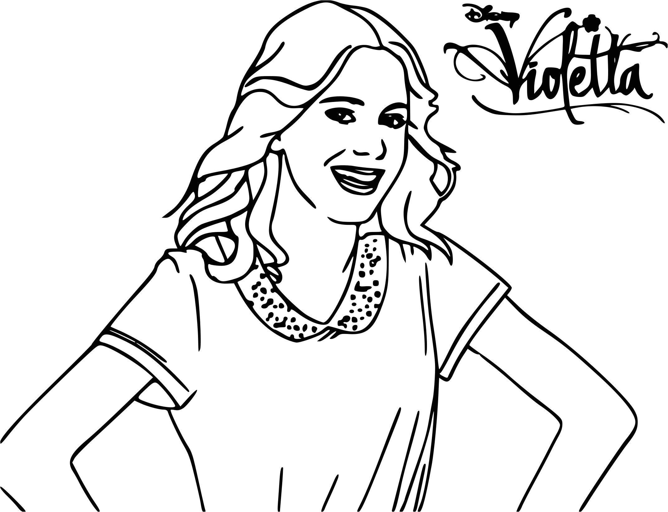 Des Coloriage De Violetta Coloriage Violetta Heureuse   Imprimer Sur Coloriages Fo