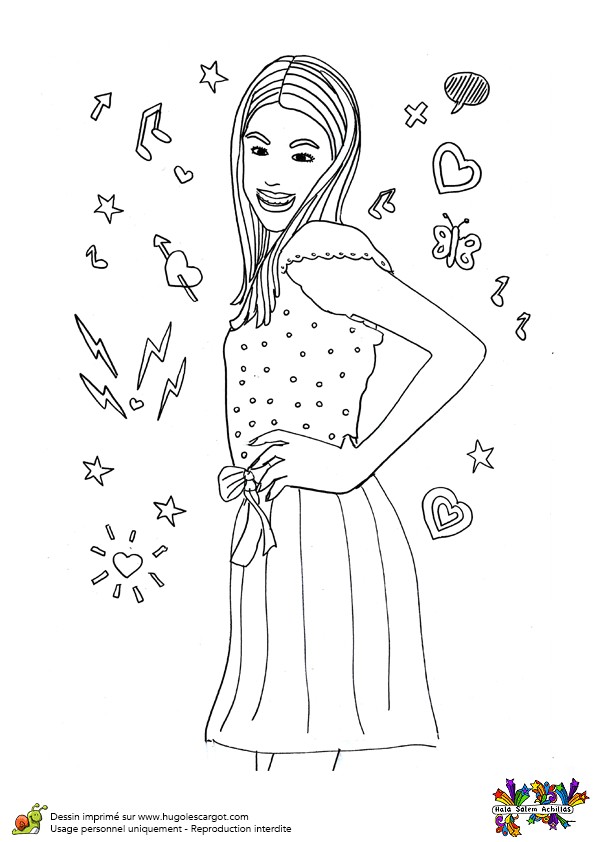 Des Coloriage De Violetta Dessin   Colorier De Violetta Vue De Profil