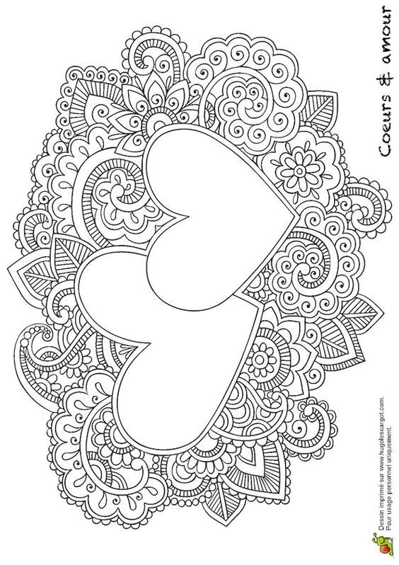 Feutre Coloriage Adulte Heart Mandala Coloring Pages
