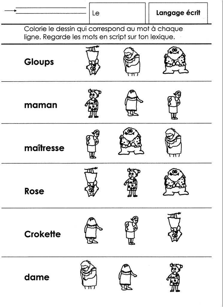 Gloups Coloriage Gloups Langage écrit école Maternelle Gellow
