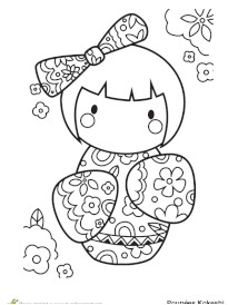 Goutte D Eau Coloriage Coloriage Poupées Japonaises Kokeshi Sur Hugolescargot