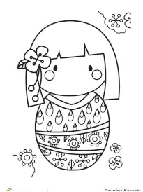 Goutte D Eau Coloriage Coloriage Poupées Japonaises Kokeshi Sur Hugolescargot