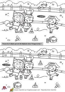 Jeux D école Coloriage Magique Jeu Des 5 Objets Déplacés Imprimer Et Colorier