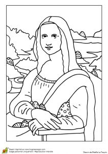 La Joconde Coloriage Coloriage Åufs De P¢ques Cachés Dans Le Tableau De La Joconde