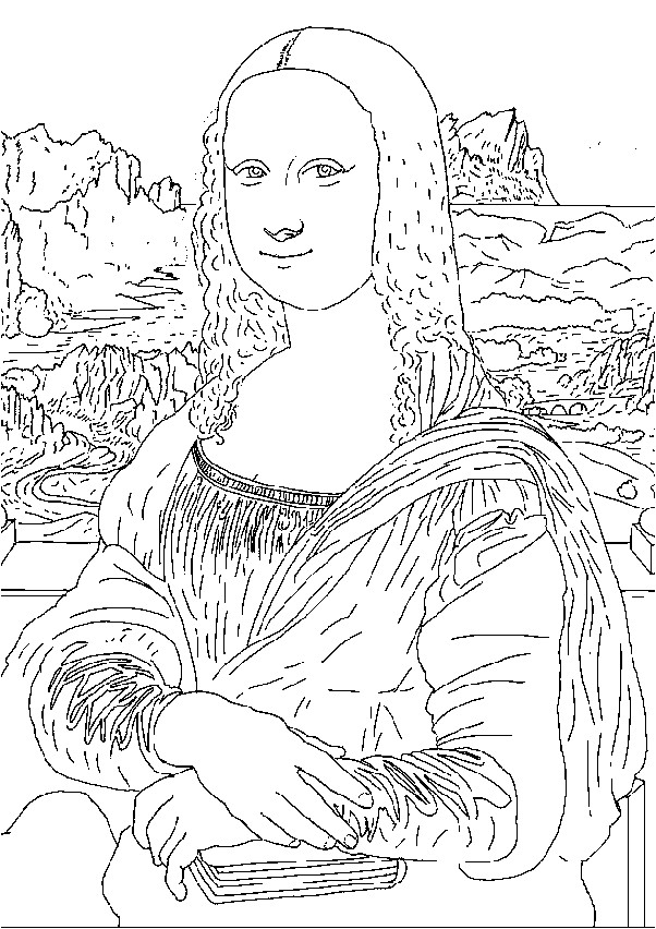 La Joconde Coloriage La Joconde