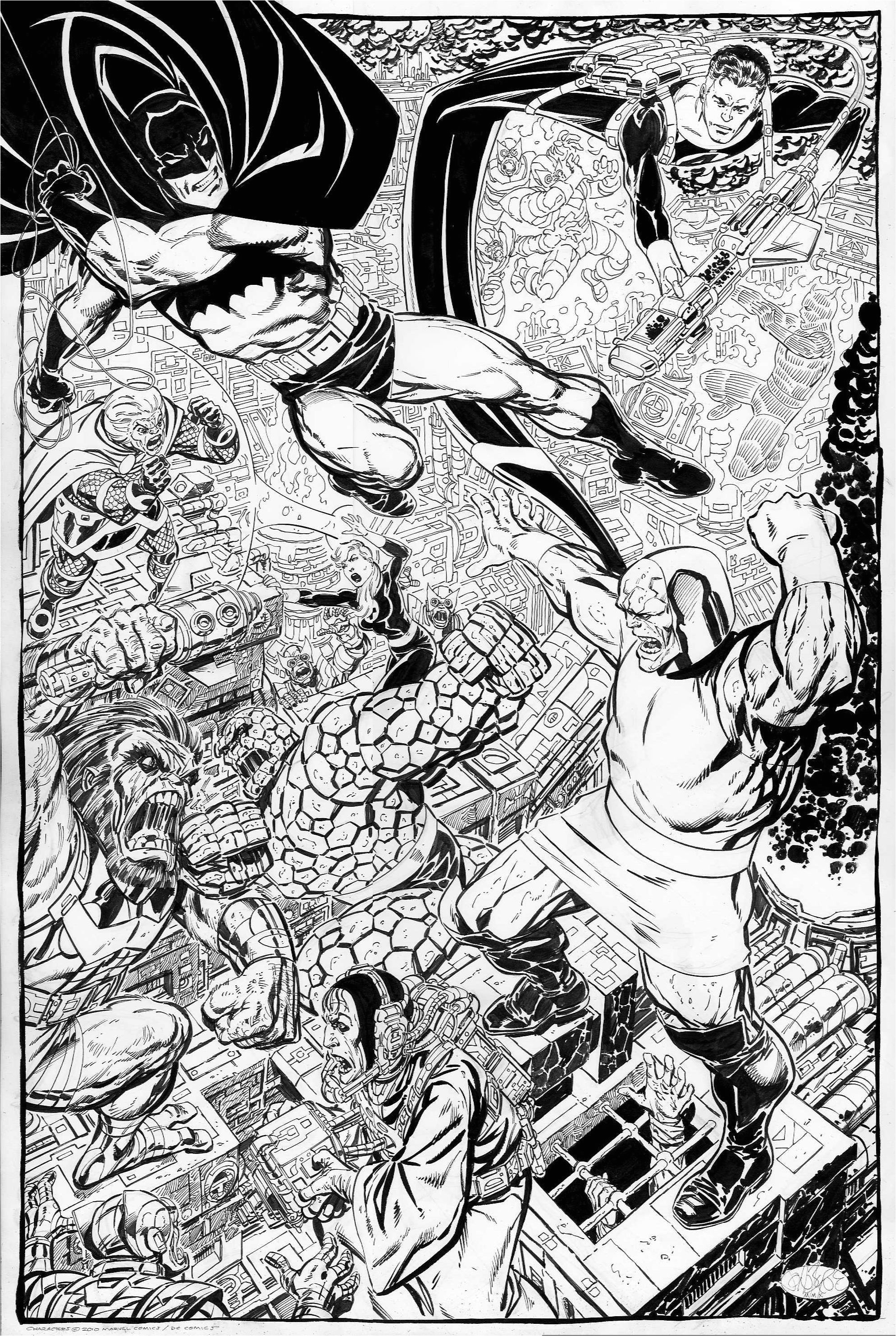 Livre Coloriage Marvel Batman & Fantastic Four Vs Darkseid by John byrne