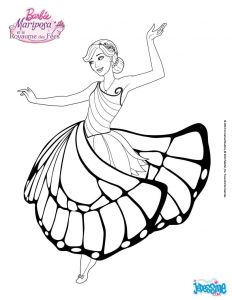 Maxi Coloriage Com Imprimer Coloriage Barbie Mariposa Dans La Salle De Bal