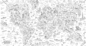 Poster Geant Coloriage Coloriages Omy Posters Géants De Paris De Ny Ou Du Monde
