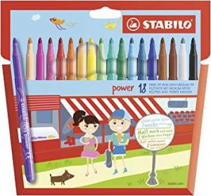 Quel Feutre Pour Coloriage Adulte Stabilo Power étui Carton De 18 Feutres Pointe Moyenne Coloris