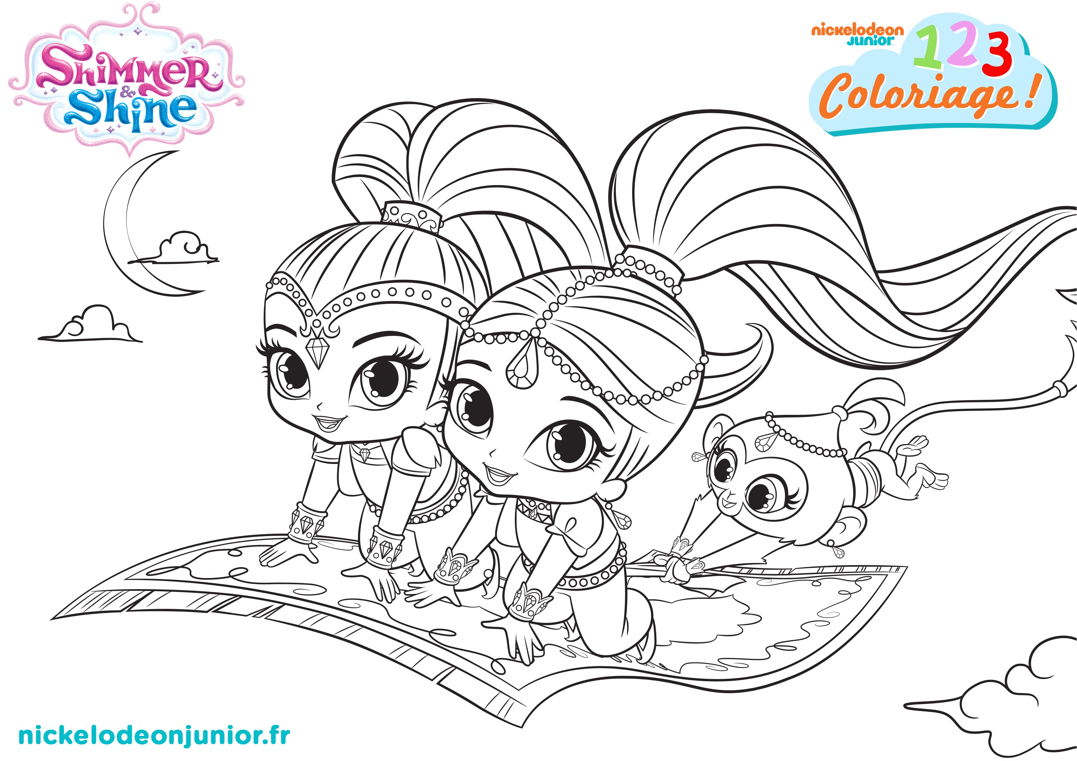 Shimmer Et Shine Coloriage 1 2 3 Coloriage
