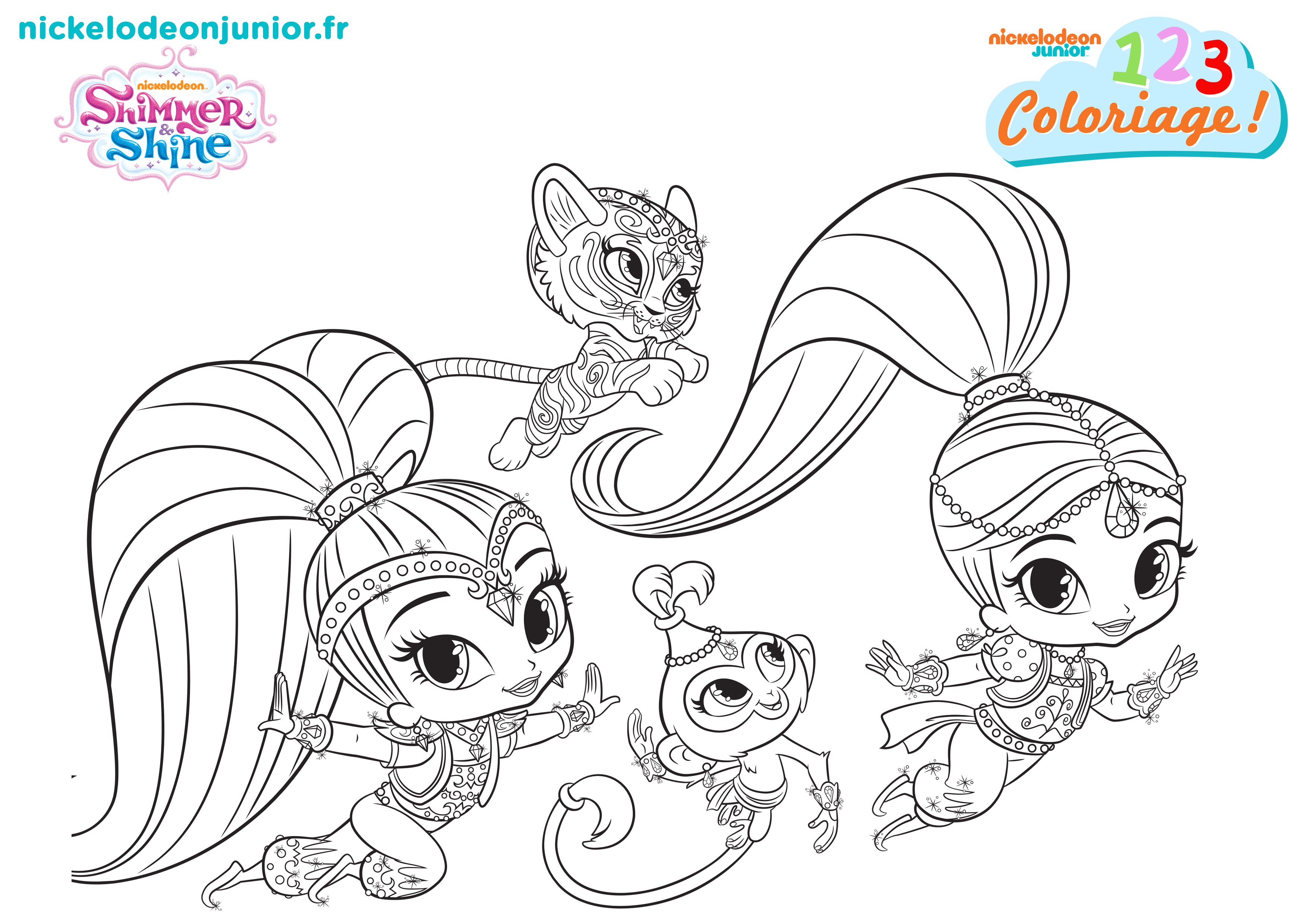 Shimmer Et Shine Coloriage 1 2 3 Coloriage