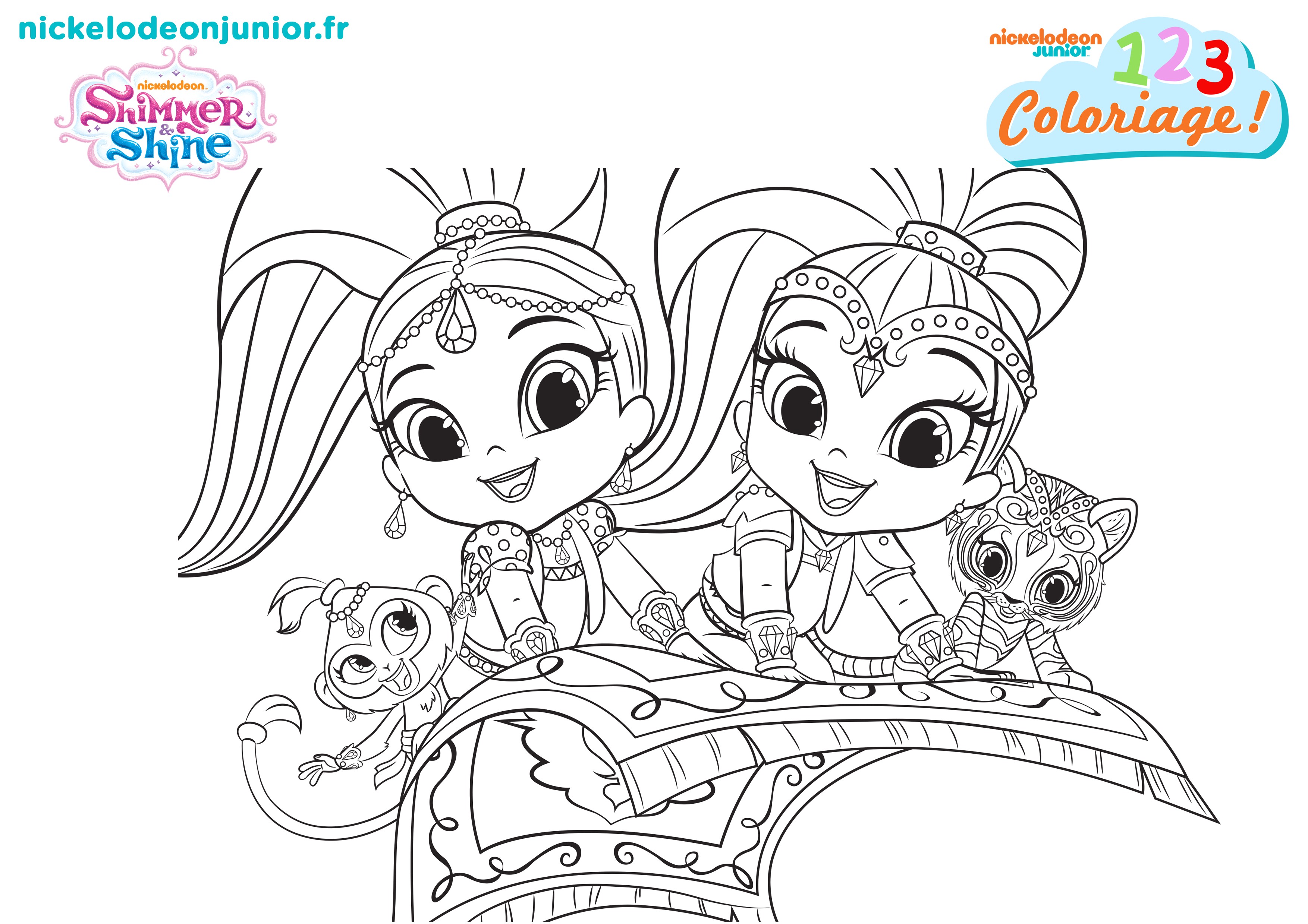 Shimmer Et Shine Coloriage 1 2 3 Coloriage Shimmer Et Shine