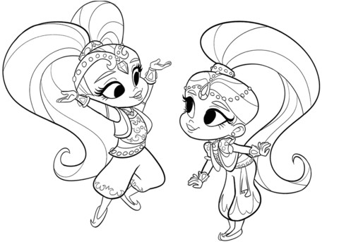 Shimmer Et Shine Coloriage Coloriage Shimmer Et Shine