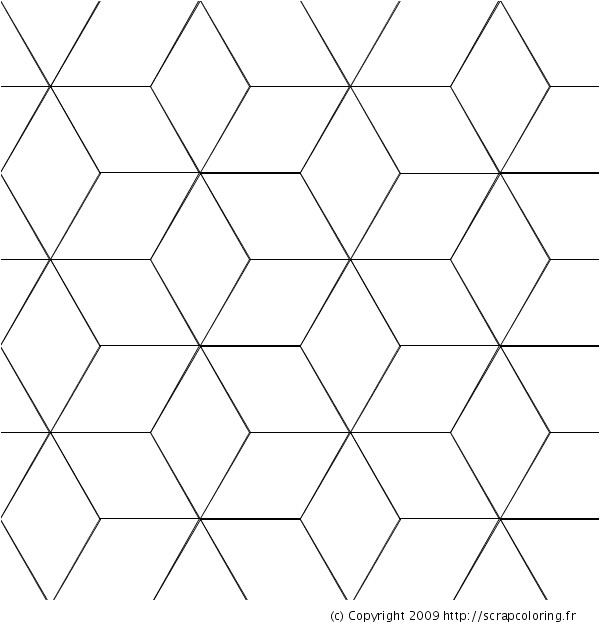 Vasarely Coloriage Coloriage Cubes Dans Le Style De Vasarely