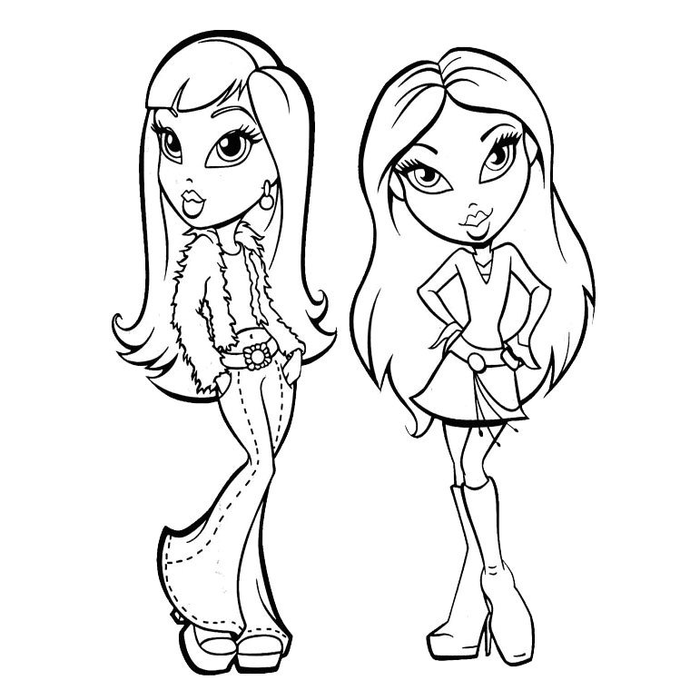 Coloriage à Imprimer De Fille top Model Jouer Au Bratz Az Coloriage