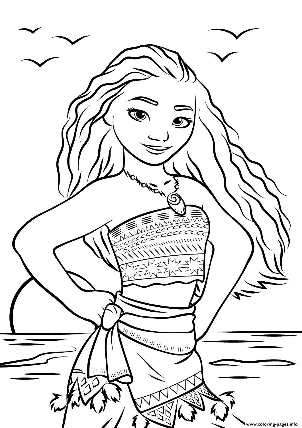 Coloriage à Imprimer Vaiana Gratuit Print Moana Waialiki Disney Coloring Pages