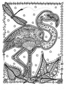 Coloriage Adulte Flamant Rose Instant Download Coloring Page Adult Coloring Flamingo Florida