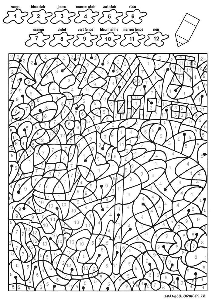 Coloriage Avec Numero De Couleur 30 Best Coloring Images On Pinterest