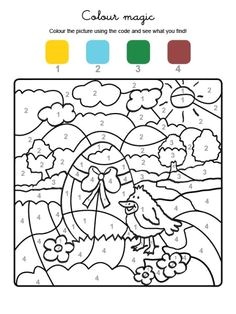 Coloriage Avec Numero De Couleur Coloriage Magique D Un Paysage D Hiver