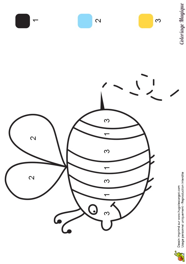 Coloriage Avec Numero Maternelle Coloriage Magique Maternelle Abeille   Imprimer Sur Hugolescargot