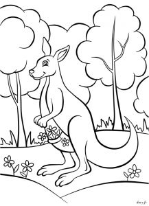Coloriage Boucle D or Et Les Trois Ours à Imprimer Dessin Imprimer Un Kangourou Océanie Pinterest