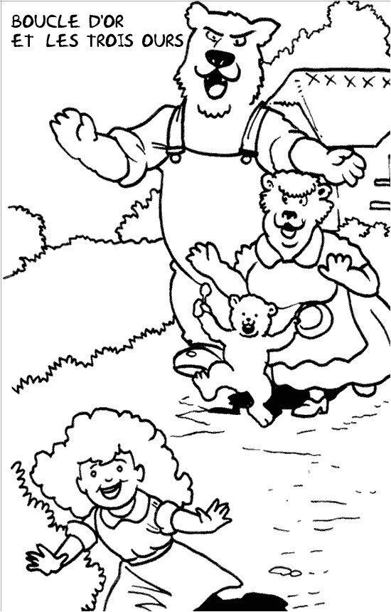 Coloriage Boucle D Or Et Les Trois Ours Coloriage Boucle D Or Et Les 3 