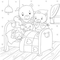 Coloriage Boucle D or Et Les Trois Ours Petite Section 3 Bears Printable Want Use to Make Magnet Board Pieces for