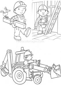 Coloriage Camion Pelleteuse 4 Coloriages Bob Le Bricoleur Pelleteuse Scoup Oiseau Sur