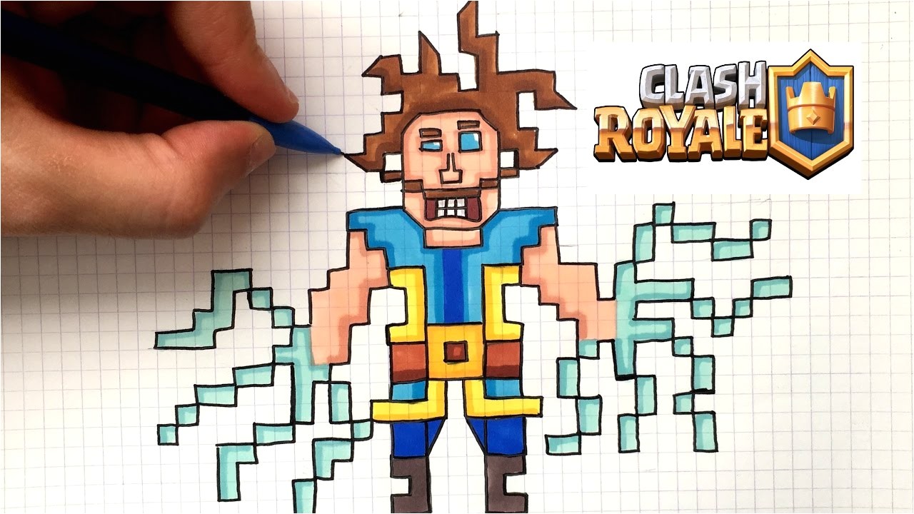 Coloriage Clash Royale Electro sorcier Dessin Electro sorcier Pixel Art Clash Royale