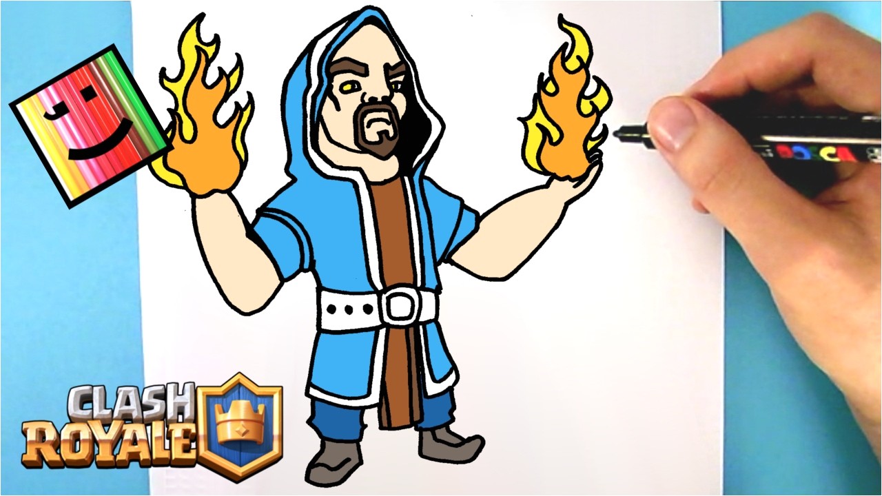 Coloriage Clash Royale Legendaire Ment Dessiner Le sorcier De Feu Clash Royale