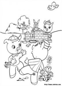 Coloriage Codé Hansel Et Gretel the Little Pig Finishes His Straw House He is Very Proud Of His