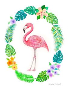 Coloriage De Flamant Rose Flamingo Art Print Tropical Art Decor Nursery Art Pink Flamingo