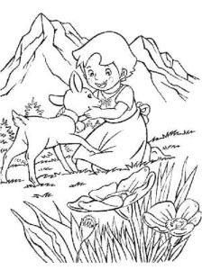 Coloriage De Heidi Gratuit Coloriage Biche Et Faon Chevreuils Coloriages   Imprimer Gratuits