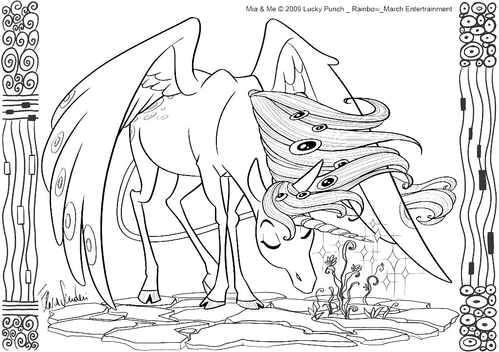 Coloriage De Mia Et Moi En Ligne Coloriage Licorne Mia Et Moi