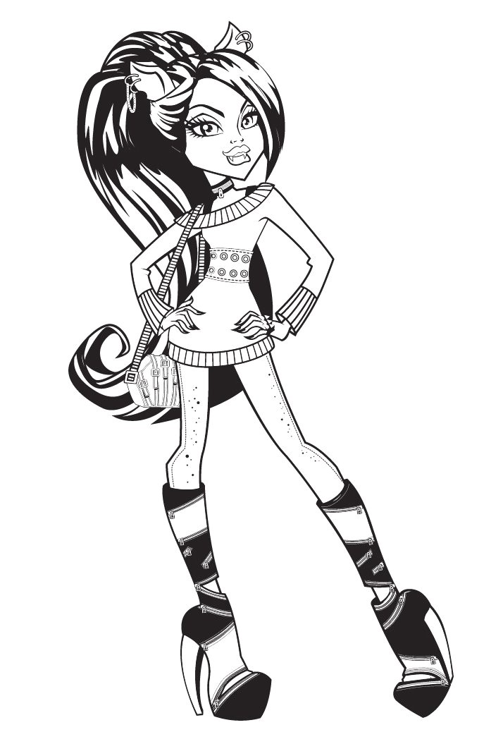 Coloriage De Monster High à Imprimer Clawdeen Coloriage Monster High Loup Garou