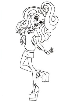 Coloriage De Monster High à Imprimer Clawdeen Monster High Clawdeen Wolf Coloring Page Monster High