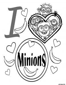 Coloriage Des Minions En Ligne Coloriage Dessin I Love Minions Dessin