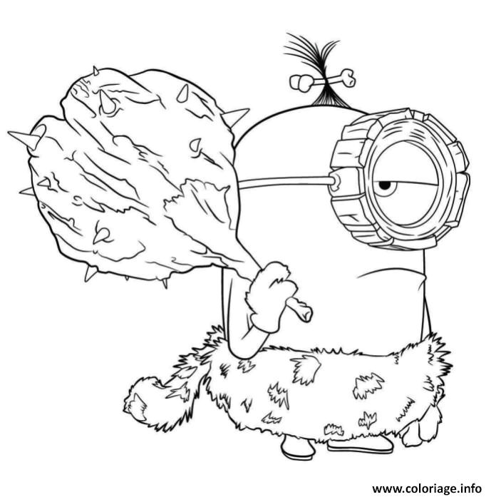 Coloriage Des Minions En Ligne Coloriage Minion Prehistorique 2 Dessin