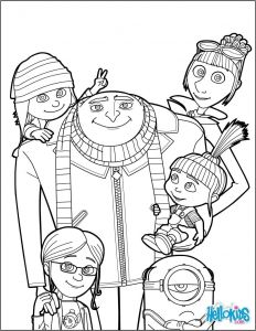 Coloriage Des Minions En Ligne Despicable Me Gru and All the Family Coloring Page More Despicable