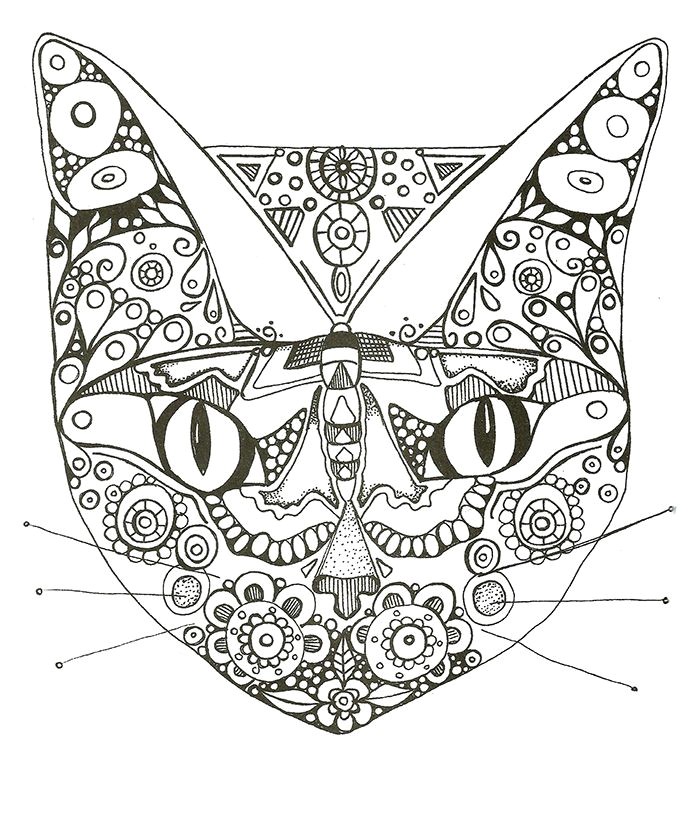 Coloriage Destressant à Imprimer Mandala De Chat Maison Design Apsip