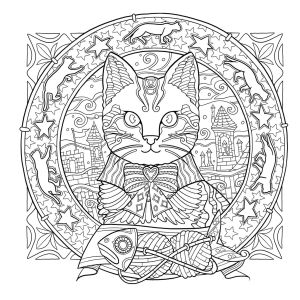Coloriage Destressant Chat Mystical Cats In Secret Places A Cat Lover S Coloring Book Amazon