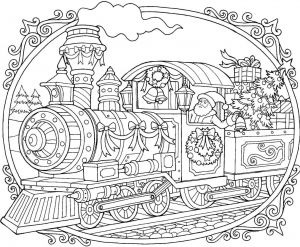 Coloriage Destressant Noel Christmas Train Coloring Page Printables Pinterest