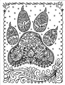 Coloriage Destressant Pour Adulte Instant Download Dog Paw Print You Be the Artist by Chubbymermaid