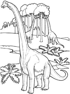 Coloriage Dinosaure Gratuit Dessin De Deux Dinosaures Qui Se Battent   Colorier