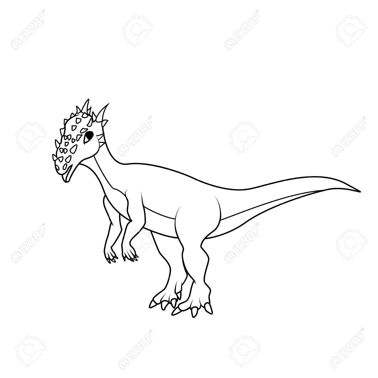 Coloriage Dinosaure Tyrannosaure Livre   Colorier Dinosaure Dracorex Clip Art Libres De Droits