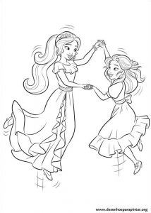 Coloriage Disney Elena D Avalor Princess isabel and Elena Of Avalor Colouring Page