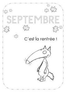 Coloriage Du Mois De Septembre Mois De L Année Page Du Cahier De Vie La Classe De Jenny