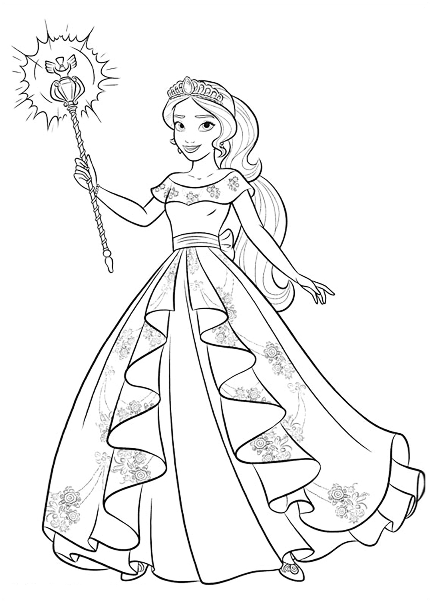 Coloriage Elena De Avalor Elena Avalor to Elena Avalor Free Printable Coloring