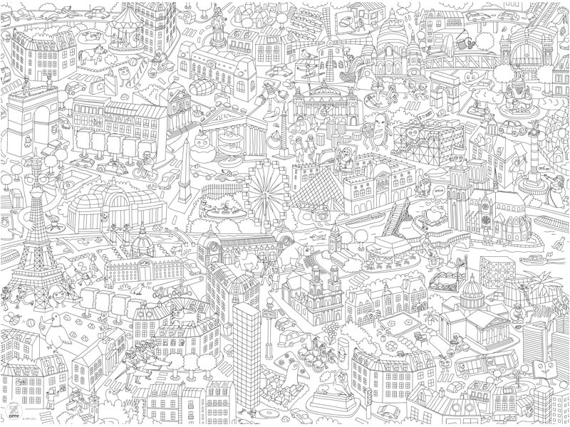 Coloriage Géant Adulte à Imprimer Dessins Et Coloriages 5 Coloriages De Paris En Ligne   Imprimer