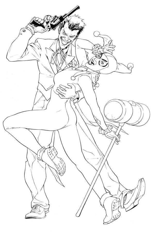 Coloriage Harley Quinn Et Joker Pin by Alberto Garc­a Fernandez On Color Pinterest